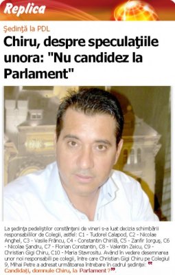 Chesoi îl încurajează pe Chiru să candideze la parlamentare: 